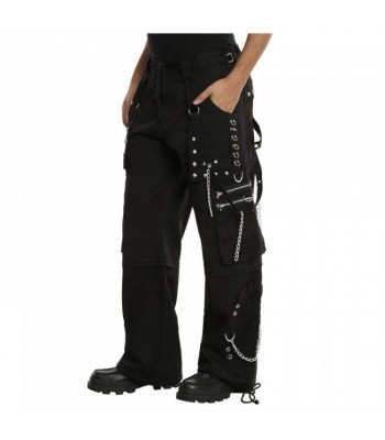 Men Gothic Trouser Black Chain Trouser Zip Off Punk Short Pant Goth